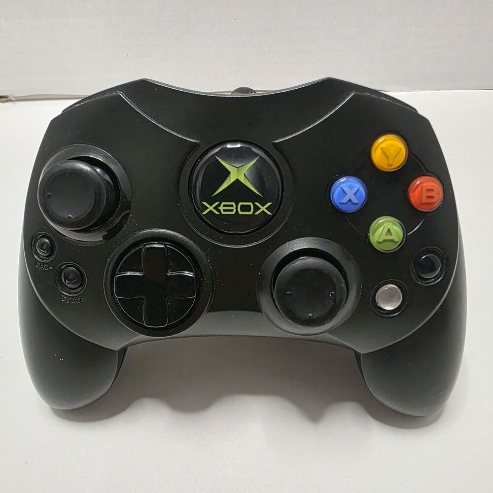 Original Xbox OEM Black S Type Controller Tested Working Microsoft
